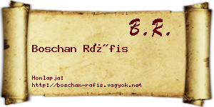 Boschan Ráfis névjegykártya